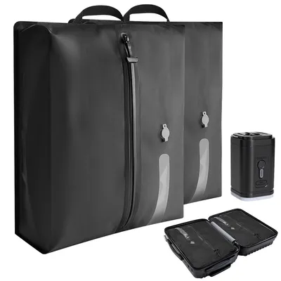 Produktbild von 2 Stück Vakuumbeutel für Kleidung auf Reisen, Kompressionsbeutel für Reisen, Vakuumbeutel mit Pumpe, 17L, Schwarz