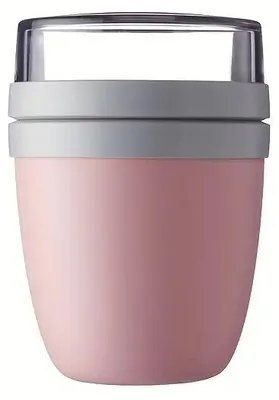 Produktbild von 700 ml Müslibecher to go mit Deckel und separaten Fächern, tragbarer Joghurt- und Salatbecher für Haferflocken, Müsli, Obst und Lunch,Pink