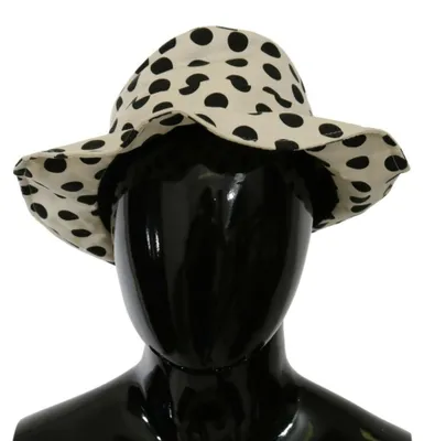 Produktbild von Dolce & Gabbana – Weißer Trilby-Hut aus 100 % Baumwolle mit Polka-Dot-Muster