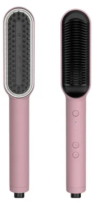 Image de INF Brosse lissante 2-en-1 ionique 45W ABS Nylon lisser boucler 110-240v Rose