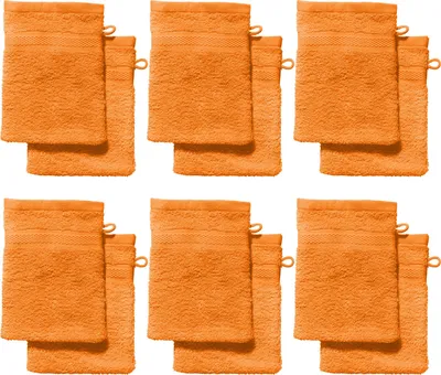 Produktbild von REDBEST Waschhandschuh Chicago" 12er-Pack orange 15x21 cm"