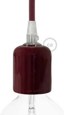 Immagine prodotto di Creative-Cables Kit portalampada E27 in Vetroceramica - Bordeaux