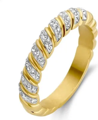 Immagine prodotto di Victoria Anello con pietra bianca color oro