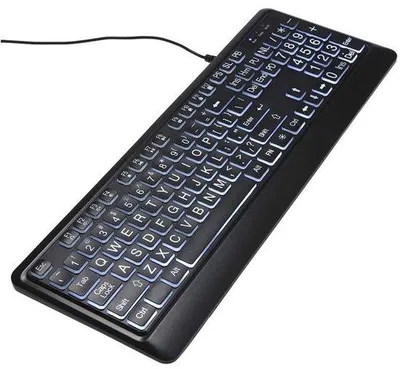 Image de Adapté aux seniors, clavier USB à gros caractères, filaire
