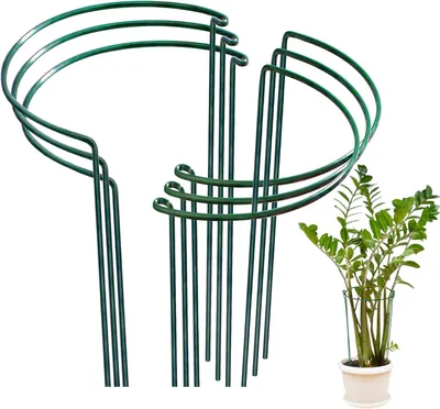 Image de Supports pour plantes, 40 x 25 cm, lot de 6, en métal vert, pour jardin