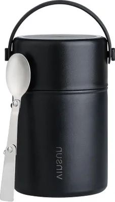 Obrázek produktu pro 800ml termo dóza na potraviny se lžící - nerezová ocel - termo dóza na polévku - široké hrdlo - izolovaná dóza na potraviny - teplé a studené potraviny