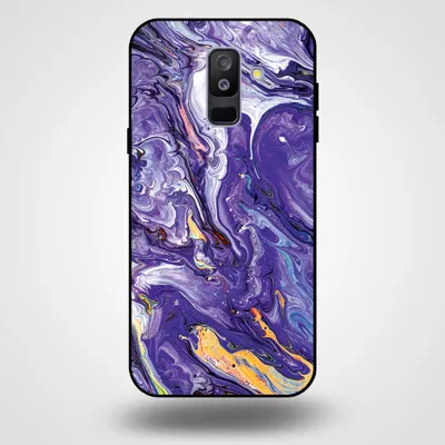 Produktbild von Smartphonica Handytasche für Samsung Galaxy A6 Plus 2018 mit Marmordruck - TPU Rückseite Abdeckung Fall Marmor Design - Gold Lila