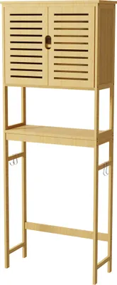 Produktbild von WISFOR Badregal Toilettenregal, Badezimmerregal mit Schrank, Waschmaschinenregal Platzsparend, inklusive Kippschutz