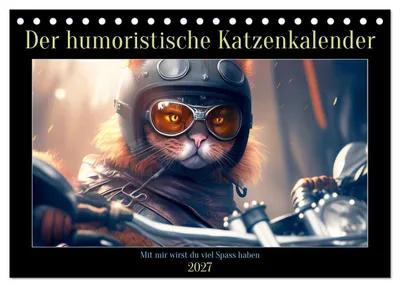 Produktbild von Der humoristische Katzen Kalender (Tischkalender 2027 DIN A5 quer), CALVENDO Monatskalender