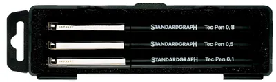 Produktbild von Standardgraph Fineliner Tec Pen Set 0,1/ 0,5/ 0,8 mm, schwarz
