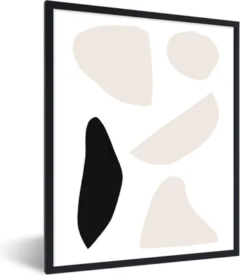 Produktbild von MuchoWow® Gerahmtes Poster Pastell - Abstrakt - Minimalismus 60x80 cm - Poster mit Schwarzem Bilderrahmen Wandposter Rahmen Foto Bilder - Premium - Wanddeko Wohnzimmer