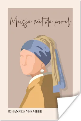 Produktbild von MuchoWow® Poster Mädchen mit einem Perlenohrring - Rosa - Alte Meister - Vintage 40x60 cm - Plakate für die Wand - Poster Babyzimmer