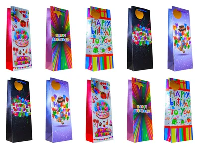 Produktbild von Weintaschen Flaschentüten 10er Set Premium Geburtstag Birthday Flaschentaschen Wein Geschenktaschen  36x13x8,5