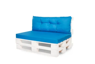 Obrázok produktu pre Sada vankúšov na palety 120x60 podsedák, a chrbtový vankúš 120x50cm | Paletový vankúš | Paletový vankúš modrý | Euro paletový vankúš-Mix