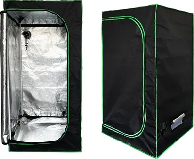 Produktbild von Mucola Gewächshaus Pflanzenzelt Growbox Indoor Pflanzenzelt Zuchtzelt Weiße Stangen Zuchtschrank Darkroom Frühbeet Schwarz Grün - 60x60x120cm