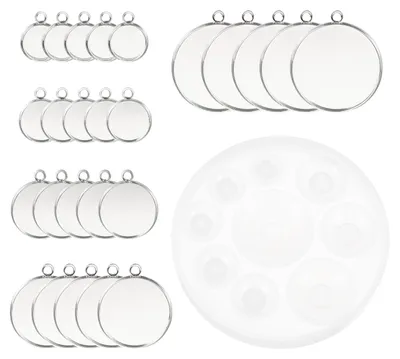 Produktbild von Schmuck-Gießform - Runde Silikonform für Epoxidharz - DIY Bastelbedarf - Silber