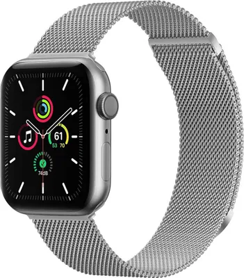 Productafbeelding van imoshion Milanees magnetisch bandje voor de Apple Watch | 44/45/46/49 mm - Maat M - Zilver