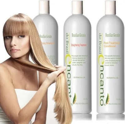 Produktbild von ENCANTO Brasilianische Keratin Haarglättung Hair Straightening, Set 3 x 100ml