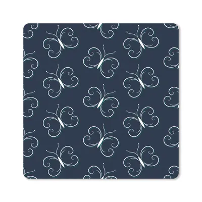 Produktbild von MuchoWow® Mauspad Mousepad Schmetterlinge - Muster - Tiere 20x20 cm - Mousepads - Maus Mat - Pad - Mausunterlage - Desk Mat - Bureauartikeln