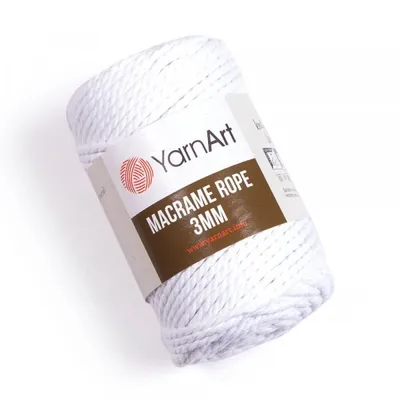 Obrázok produktu pre Yarn Art Macrame Rope 3 mm 63 m 751 White Špagát