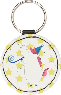 Produktbild von Mr. & Mrs. Panda Anhänger Einhorn Party - Weiß - Geschenk, Alkohol, kleiner schlüsselanhänger, Club, schlüsselring, mini, Geburtstag, Taschenanhänger, Unicorn, Disco