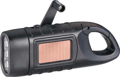 Produktbild von Handkurbel Wiederaufladbare Taschenlampe Kurbel Notfall Solar Lampe LED Taschenlampe Dynamo Taschenlampe Tragbar Camping Lampen Notlicht im Freien mit Karabinerhaken zum Aufhänge