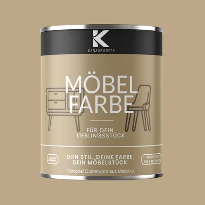 Produktbild von Kenzopaints 750ml Möbelfarbe Möbellack - Goldener Dünenwind aus Marokko
