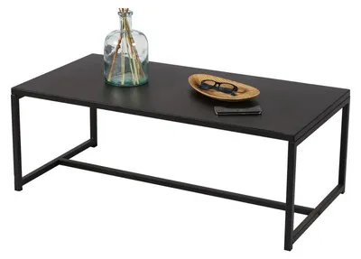 Image de Table basse rectangulaire noire - Métal - Style industriel moderne