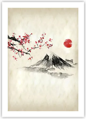 Produktbild von Poster - Poster ohne Rahmen - Aquarell asiatisch Landschaft - 50x70 cm - Wand Bild - Wanddeko - Wandbilder - Kunstposter - Wandposter - Bilder - Kunstdruck - Wanddekoration - P2XPA50x70-4513