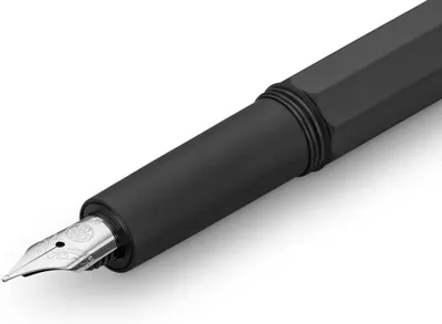 Productafbeelding van Kaweco Vulpen 060 black chrome - Exclusieve pen voor inktpatronen met elegant metalen etui - Veerbreedte - B (Breed)