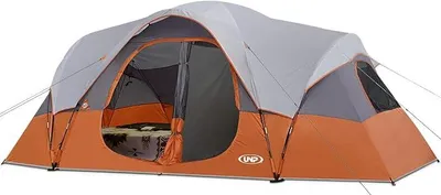 Produktbild von Campingzelt für 10 Personen, Familienzelte, Partys, Musik-Festivalzelt, groß, einfach aufzubauen, 5 große Netzfenster, doppellagig, 2 Zimmer, wasserdicht, wetterfest, 5,5 m x 2,7 m x 78 Zoll