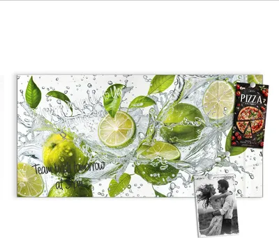 Produktbild von Magnettafel 100x50cm Pinnwand Whiteboard beschreibbar - Zitrusfrucht Spritzer