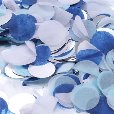 Runde Papierkonfetti 50 g Blau-Silber für Partydeko
