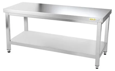 Immagine prodotto di Tavolo da lavoro in acciaio inossidabile, base 1600 x 600 mm, PREMIUM - GOLDINOX