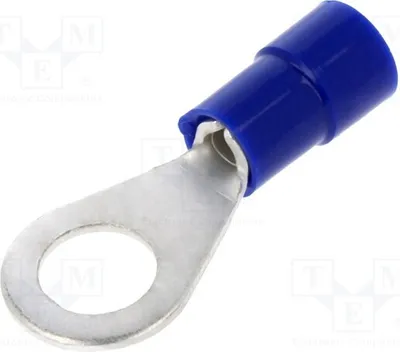 Obrázok produktu pre 10 kusov: Káblová objímka, prstencová svorka, priemer: 6,2 mm, závit M6, prierez kábla 1,5÷2,5 mm², modrá, typ BM 00231, izolovaná