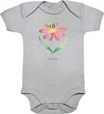 Produktbild von Mr. & Mrs. Panda babykleidung body Hummel Blume 12. - 18. Monat - Heather Grey - Geschenk, Biene, Natur, overall baby, Strampler, Hummeln, strampelanzug, Lustige Sprüche