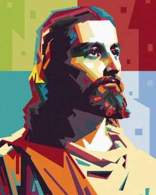 Produktbild von Zuty - Malen nach Zahlen - BUNTER JESUS, 40x50 cm, mit Keilrahmen (bereits gespannt)