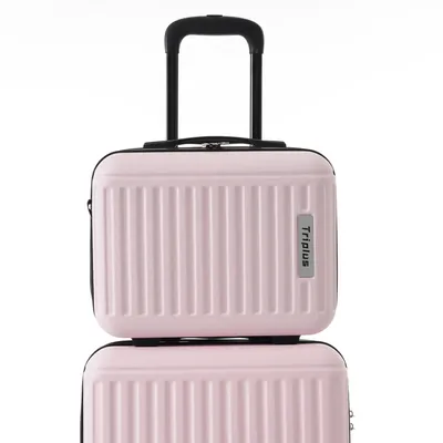 Produktbild von Flieks Kofferset 2 tlg., Trolleyset mit Kosmetiktasche, Kosmetiketui, Reisekofferset mit 4 Rollen und TSA Schloss, Hartschale Trolley, S-M, Rosa