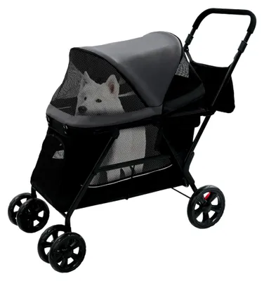 Produktbild von Reisewagen für Haustiere, 85x57x101cm, klappbar, Tragkraft 30 kg, für kleine und mittelgroße Hunde und Katzen