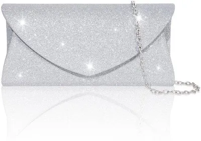 Produktbild von Silberne Glitter Abendtasche Damen Klein