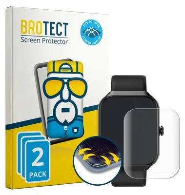 Produktbild von 2x BROTECT Fullscreen Schutzfolie für Matast Smartwatch 1.96" Displayschutz Folie Fullcover Klar Transparent