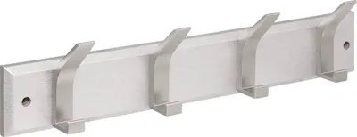 Produktbild von 5Five Garderobenstander - 4 Aufhangehaken - Edelstahl - silber - 45 x 10 cm - Wandgarderobe
