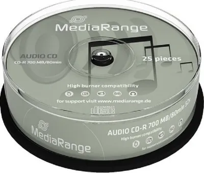 Obrázok produktu pre MediaRange CD-R AUDIO 700mb 80Min 48x 25er Cakebox