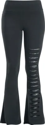 Produktbild von Gothicana by EMP Damen schwarze Leggings mit Schlag und Cut-Outs L