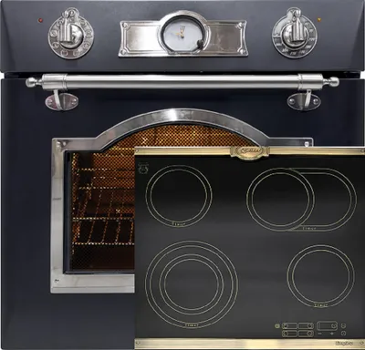 Produktbild von Kaiser Herd Set Empire EH 6355 Em Sil Elektrobackofen 60 cm 67 L+Empire KCT 6185 Em Exklusives Autarkers High Light Glaskeramik Kochfeld 60 cm
