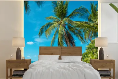Produktbild von MuchoWow® Fototapete für Wohnzimmer oder Schlafzimmer Wandtapete Vinyl Motivtapete Ein exotischer Strand mit Palmen auf Ko Chang - 280x280 cm - Hintergrundbild