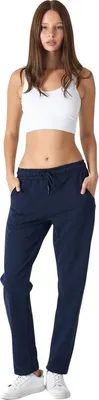 Produktbild von COMEOR Jogginghose Damen-Baumwolle Sporthose Lang - Sweatpants Frauen Freizeithose - Laufhosen Jogger - High Waist Trainingshose Geradem Bein Hose elastischem Bund und Taschen Yogahose Dunkelblau, XXL