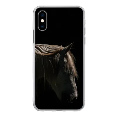 Produktbild von MuchoWow® Handyhülle Schutzhülle Hülle für iPhone X Pferd - Tiere - Weiß Silikon Softcase Handy Hülle - Handyhülle