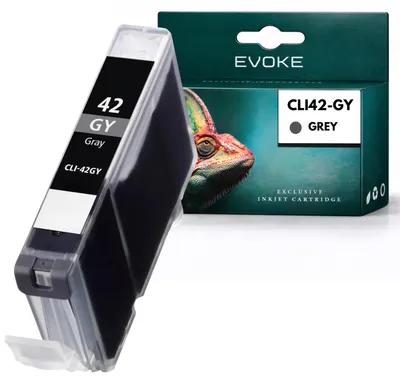 Produktbild von Evoke-Tintenpatrone, kompatibel mit dem Canon-Drucker CLI42 CLI-42 6390B001, grau, 14 ml, kompatibel mit Pixma Pro 100 und Pro 100 S