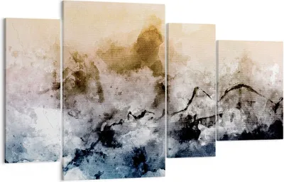 Produktbild von Bild auf Leinwand - Leinwandbild - 4 Teile - Abstraktion Wolken Berge - 120x70cm - Wand Bild - Wanddeko - Wandbilder - Leinwanddruck - Bilder - Wanddekoration - Leinwand bilder - DL120x70-4894